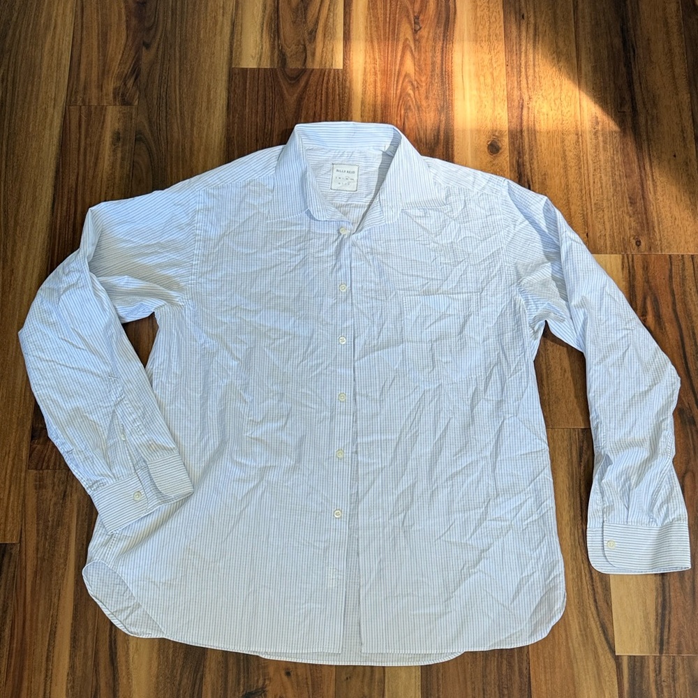 Billy Reid Men's Light Blue Stripe Button-Down Shirt